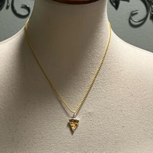 Gold PizzaโPendant Necklace #PDNK2